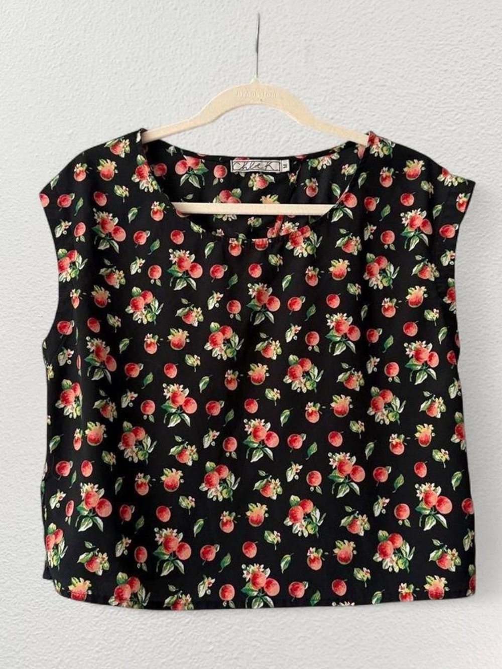Fruit Print Boxy Blouse